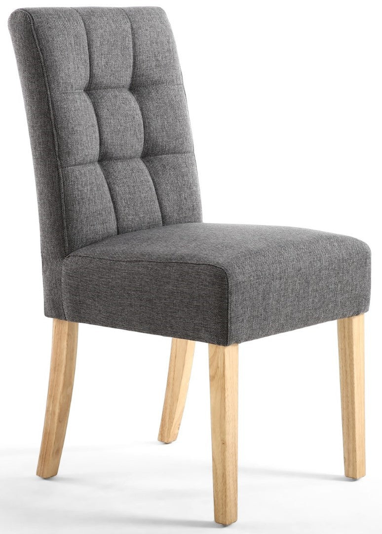 Shankar Moseley Stitched Waffle Linen Effect Steel Grey in Natural Legs (Sold in Pairs)