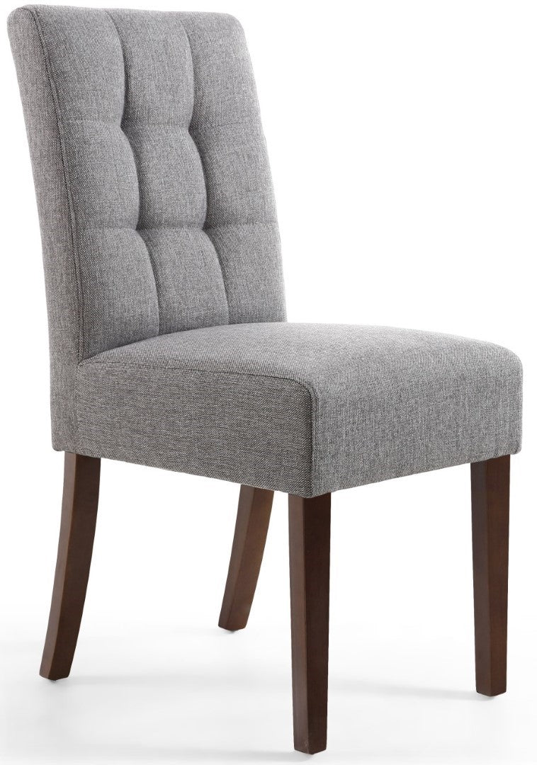 Shankar Moseley Stitched Waffle Linen Effect Steel Grey in Walnut Legs (Sold in Pairs)