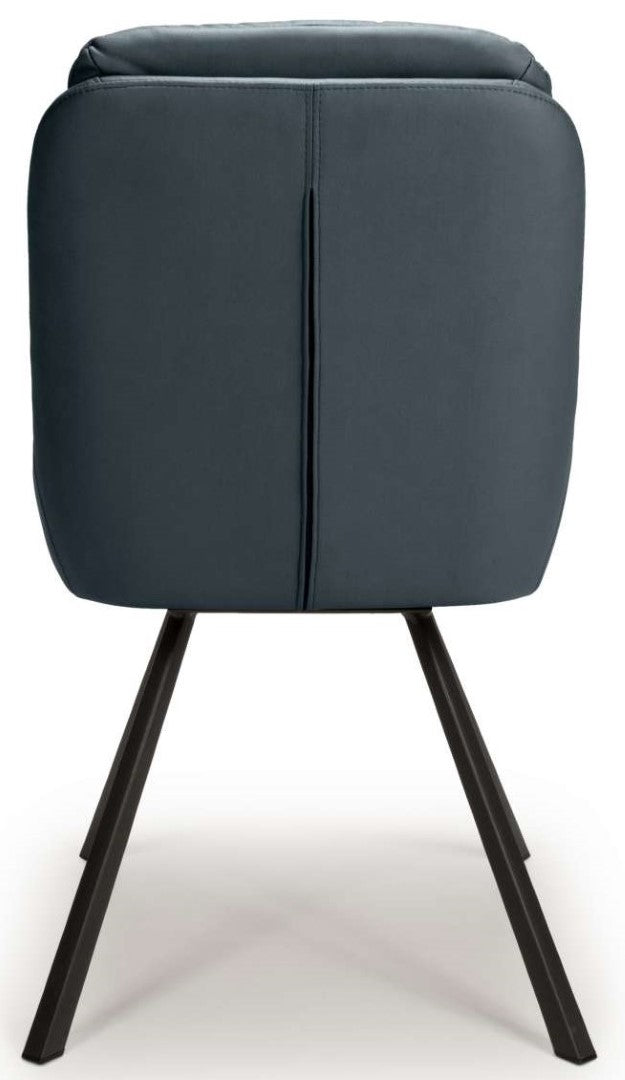 Arnhem Swivel Leather Effect Midnight Blue Dining Chair (Sold in Pair)