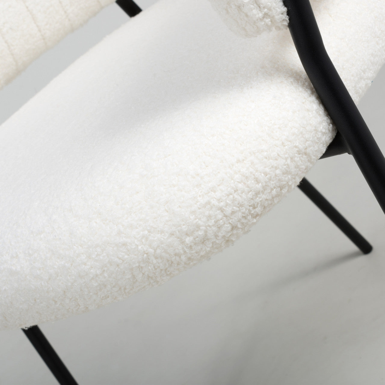 Shankar Maya Boucle White Fabric Dining Chair (set of 2 chairs)