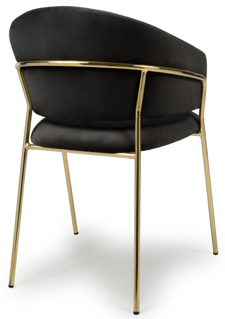 Shankar Maya Brushed Velvet Black Dining Chair (Sold in Pairs)
