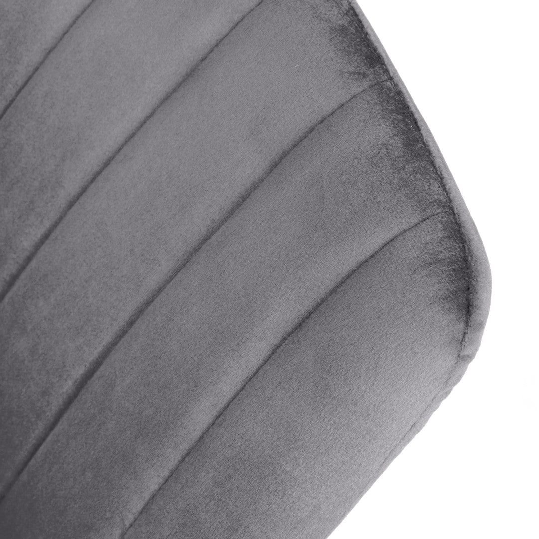 Shankar Lisbon Grey Brushed Velvet Dining Chairs (Set of 4)