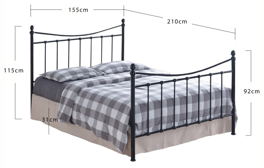 Time Living Alderley 5ft Kingsize Black Metal Bed Frame