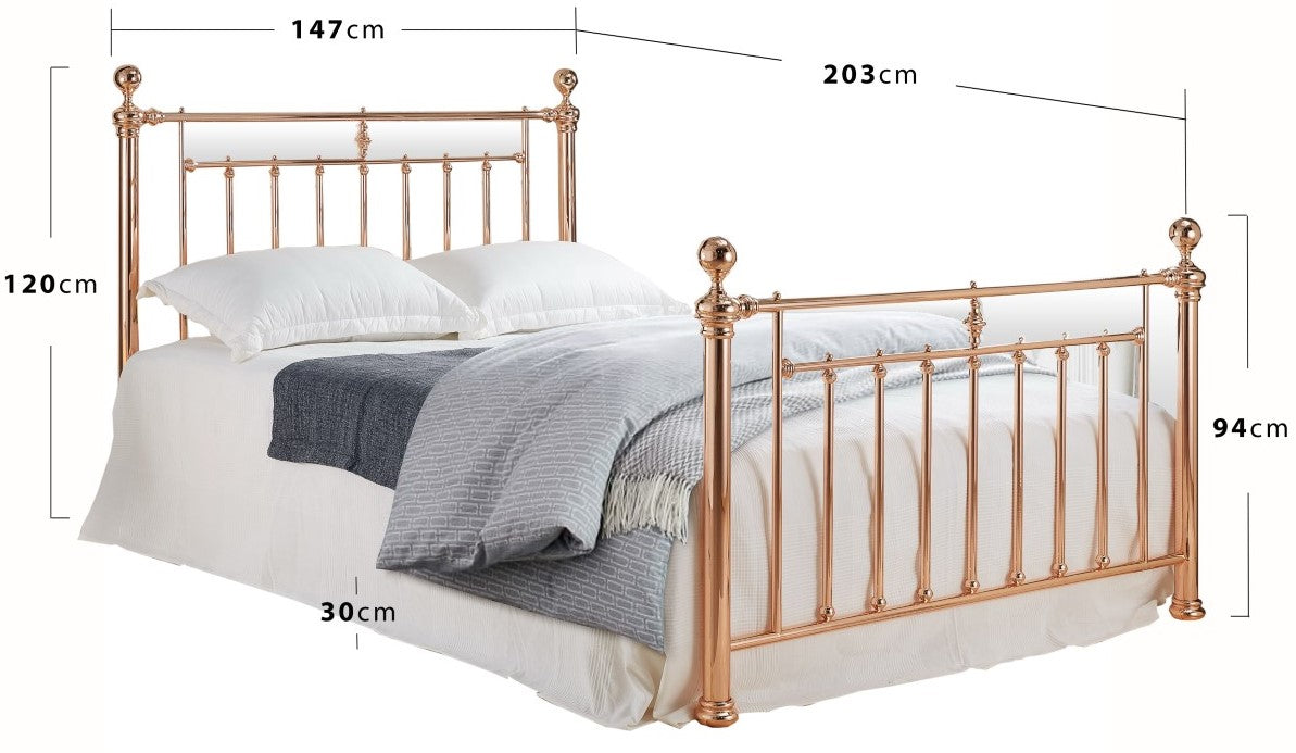 Time Living Alexander 4ft6 Double Rose Gold Metal Bed Frame