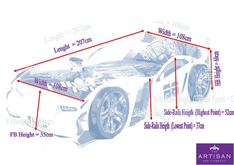 Artisan Novelty Red Turbo Car Bed