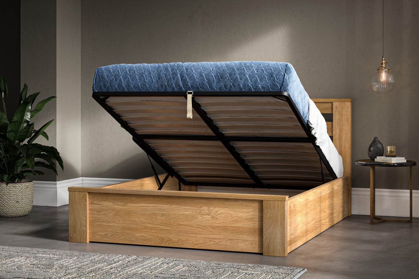 Emporia Charnwood Super Kingsize Solid Oak Ottoman Bed Frame