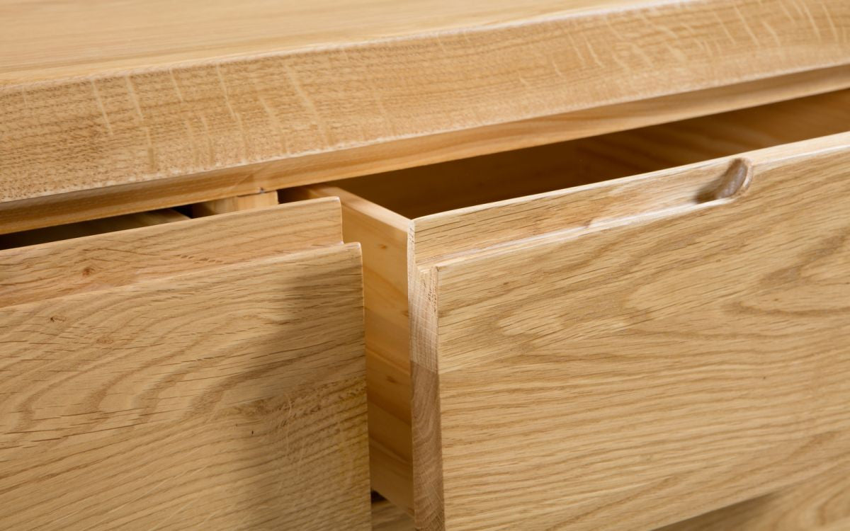Curve Solid Oak 3 2 Drawer Chest by Julian Bowen