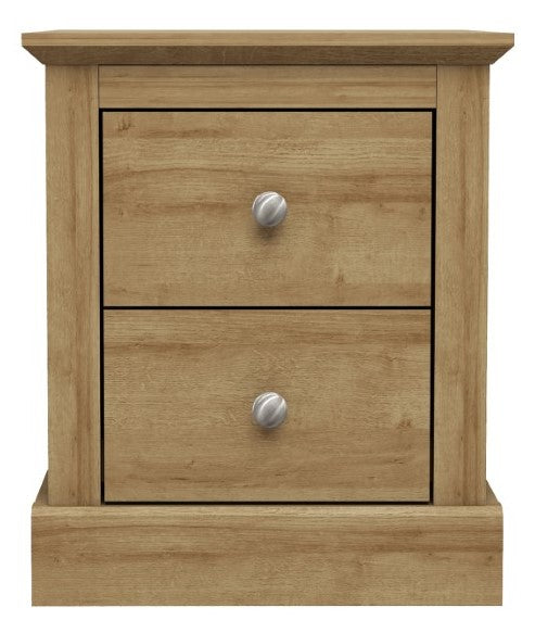 LPD Devon Oak 2 Drawer Bedside Cabinet