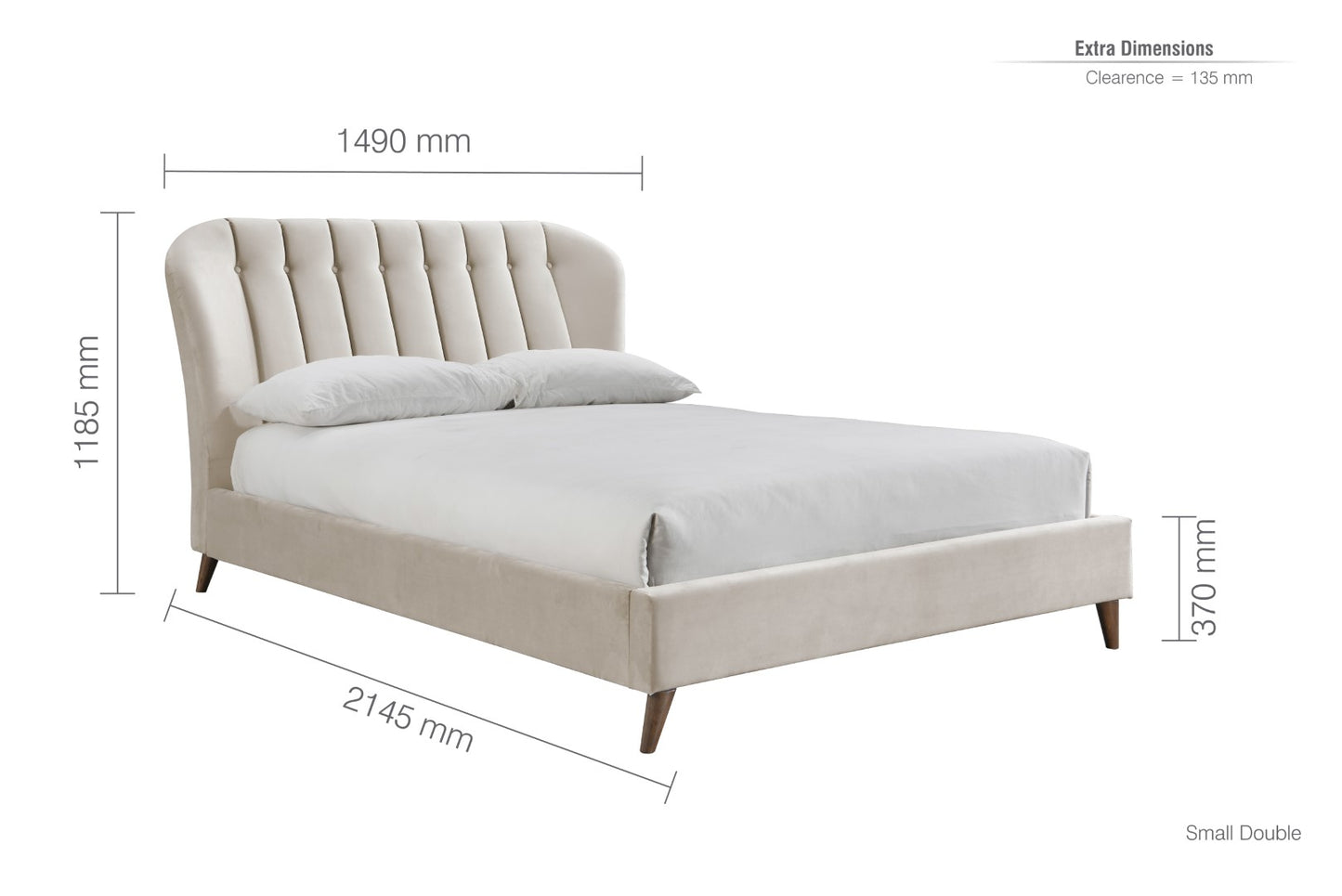 Birlea Elm 4ft Small Double Warm Stone Fabric Bed Frame