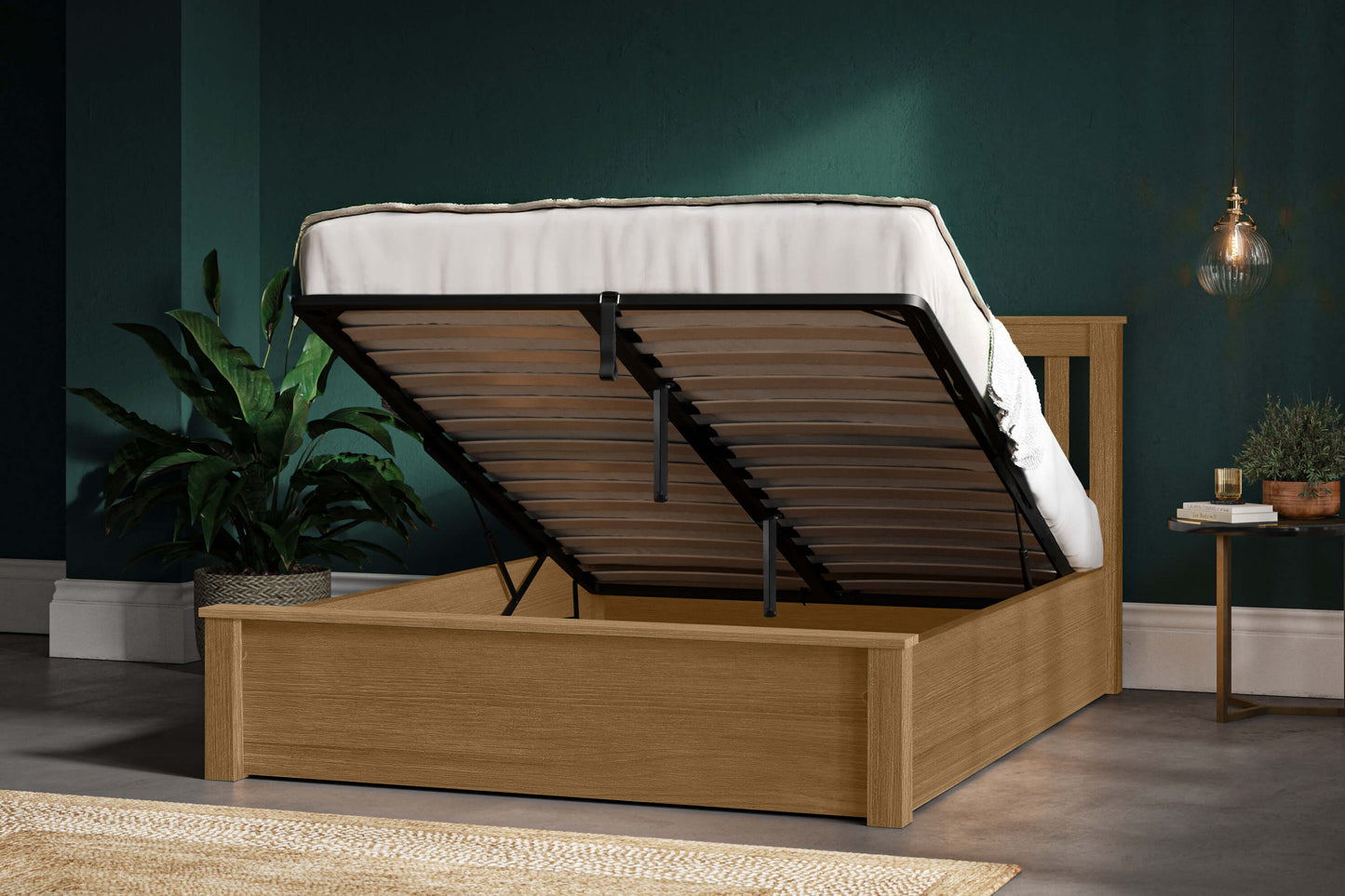 Emporia Beds Bradgate Solid Wooden Ottoman Oak Finish