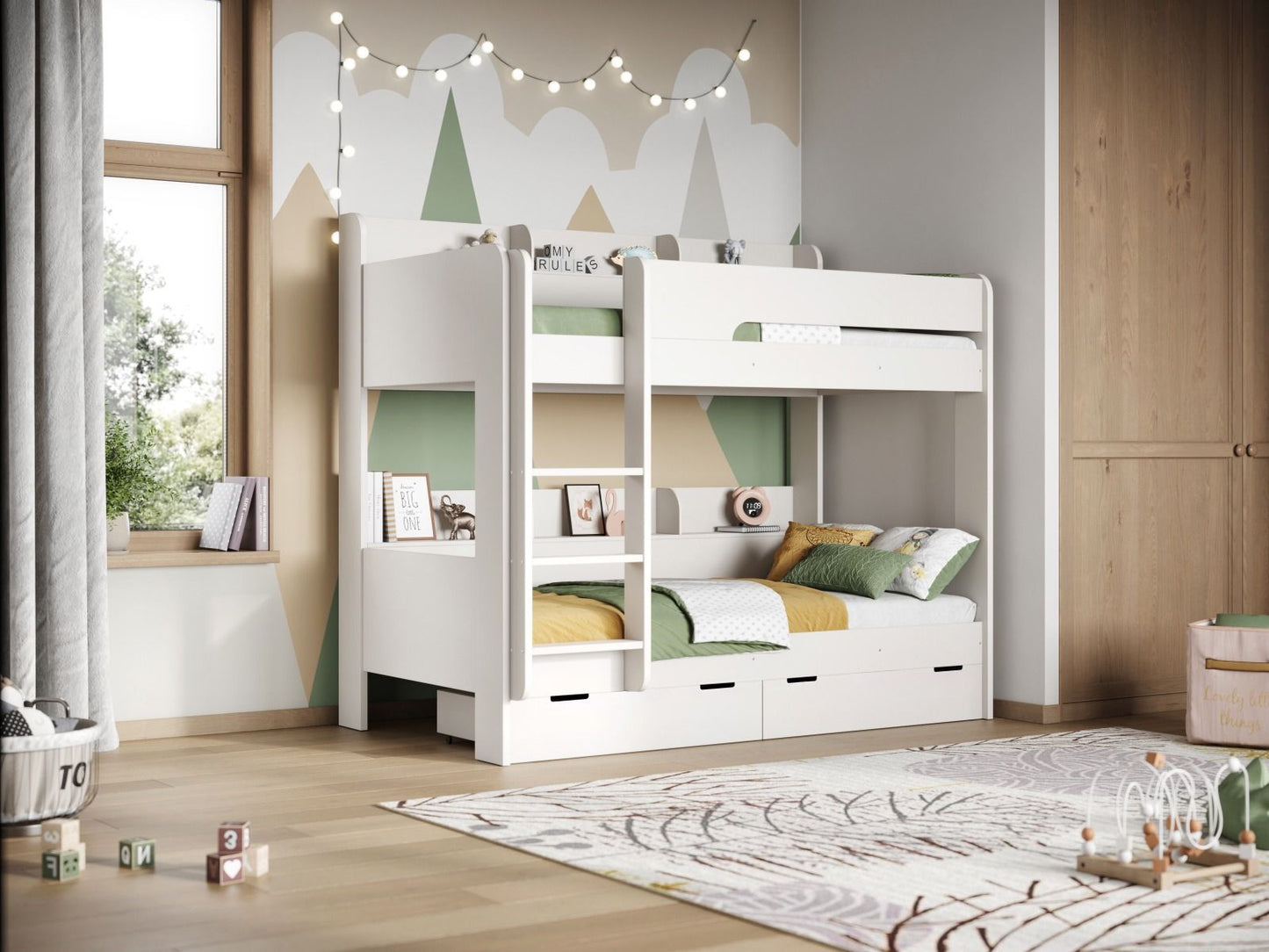 Flair Eddie White Storage Bunk Bed