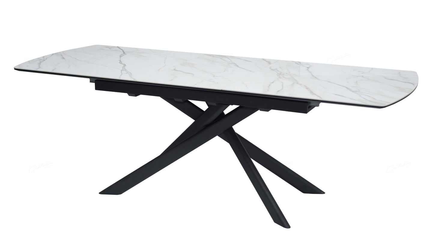 Giatalia Ceramic White 180cm 230cm Extensing Dining Table UK