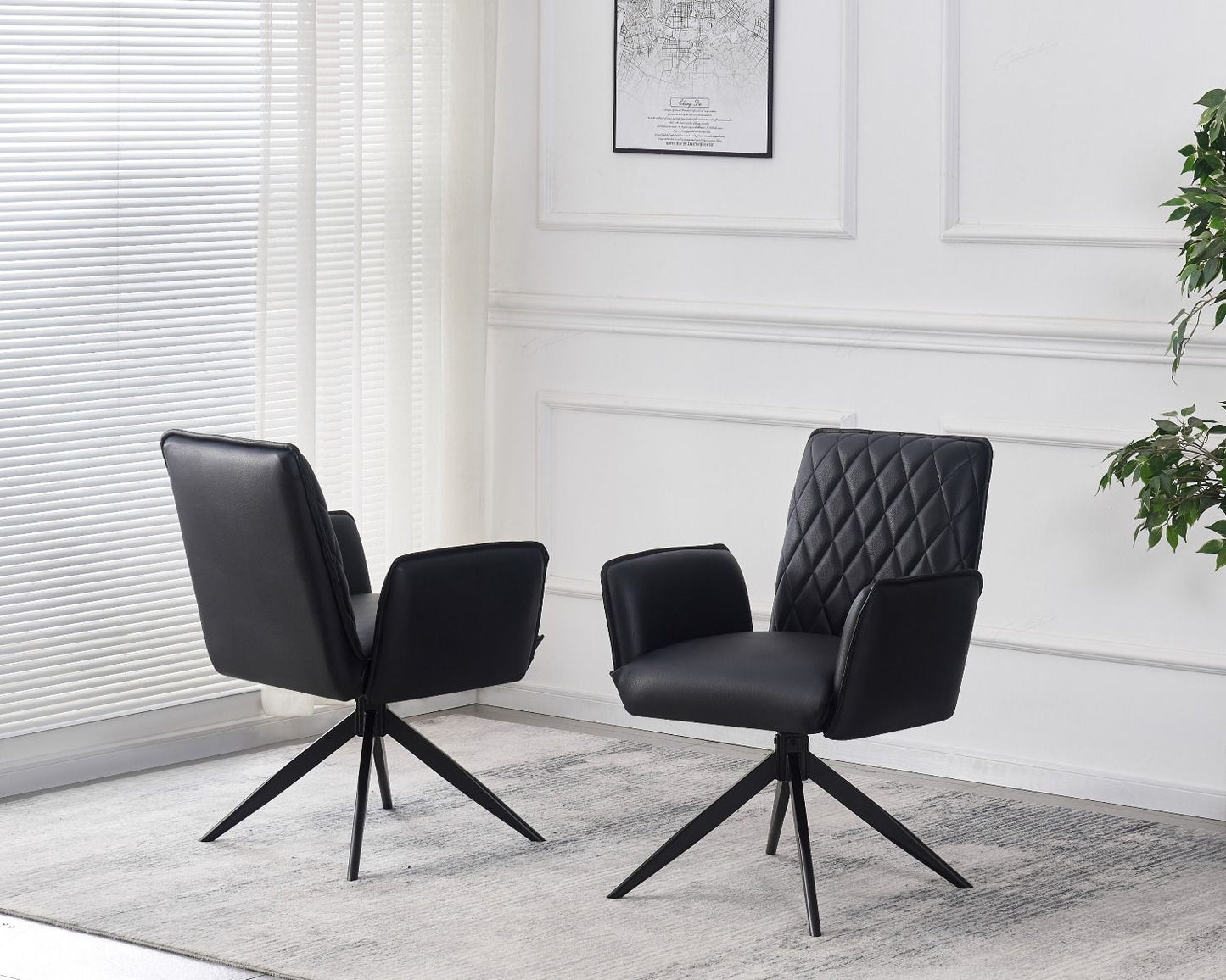 Giatalia Eclat Black PU Leather Dining Chair