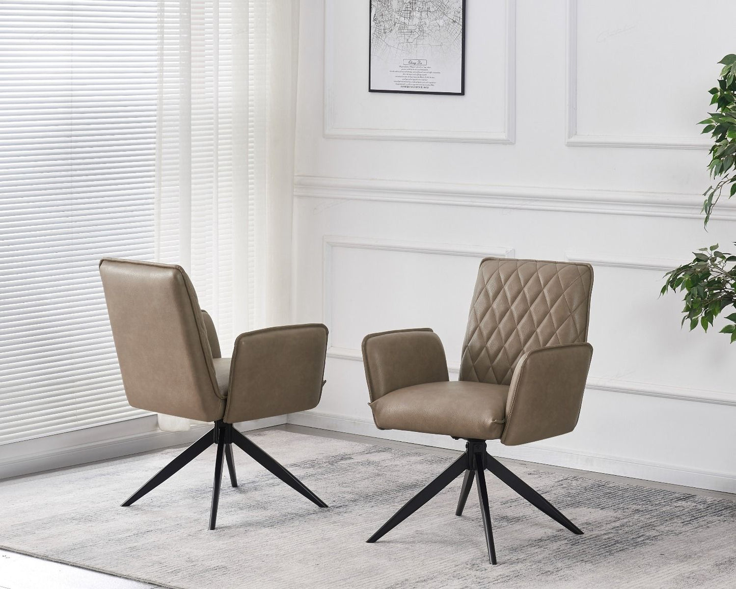 Giatalia Eclat Taupe PU Leather Dining Chair