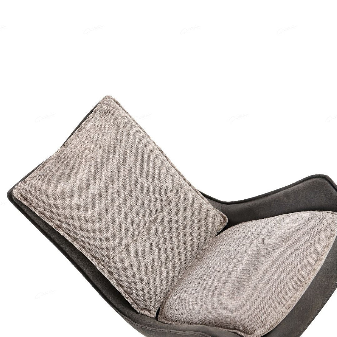 Giatalia Plush Light & Dark Beige Contrasting Fabric Dining Chair