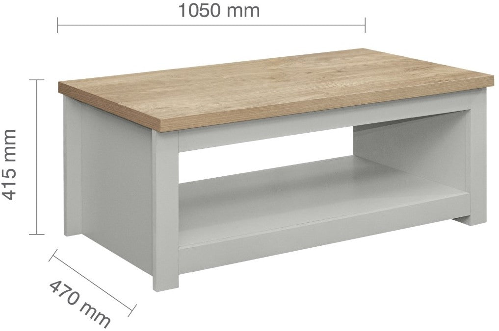 Birlea Highgate Grey And Oak Coffee Table