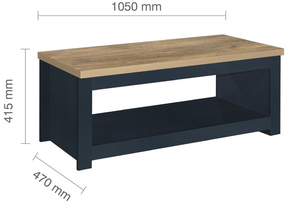 Birlea Highgate Blue And Oak Coffee Table