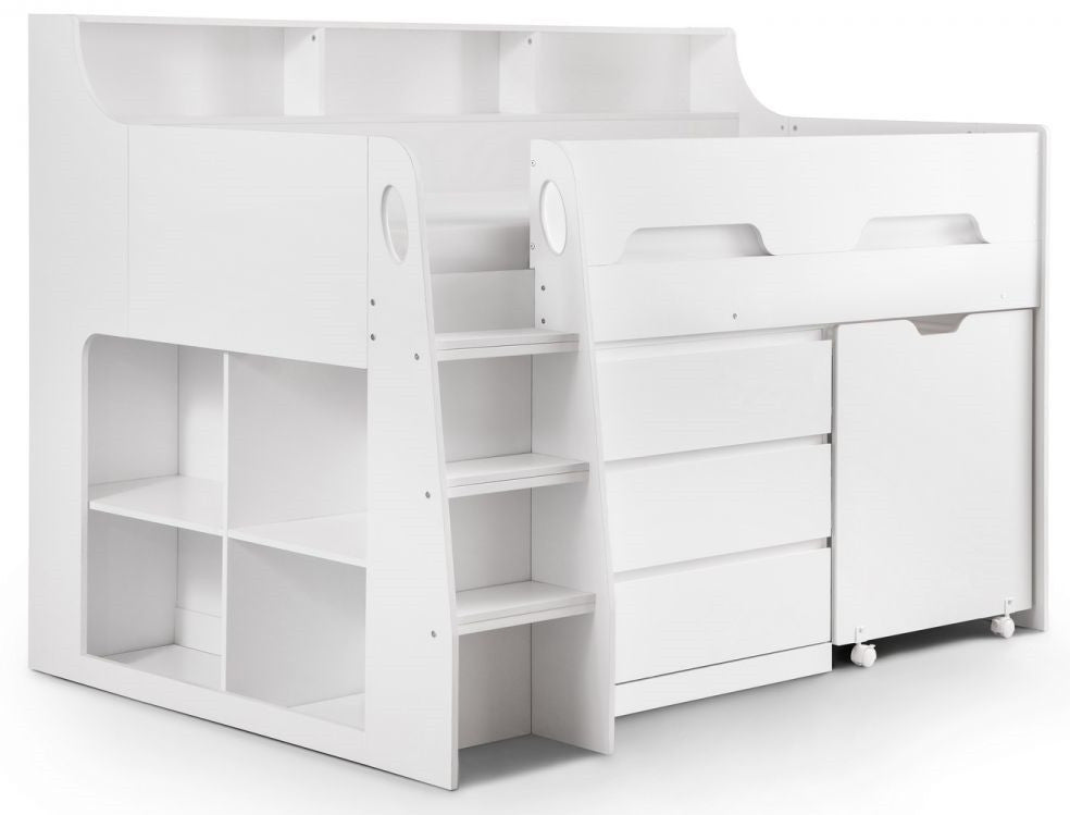 Julian Bowen Jupiter White Wooden Midsleeper