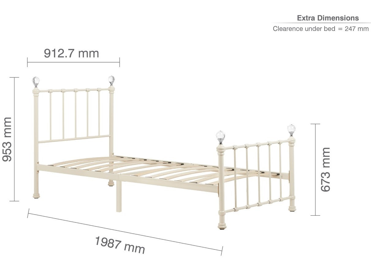 Birlea Jessica 3ft Single White Bed Frame