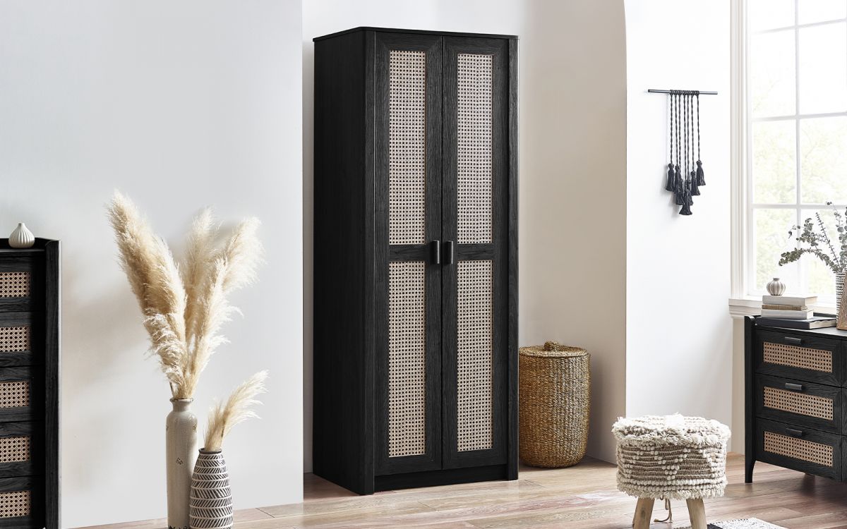 Julian Bowen Sydney Black Ash 2 Door Wardrobe