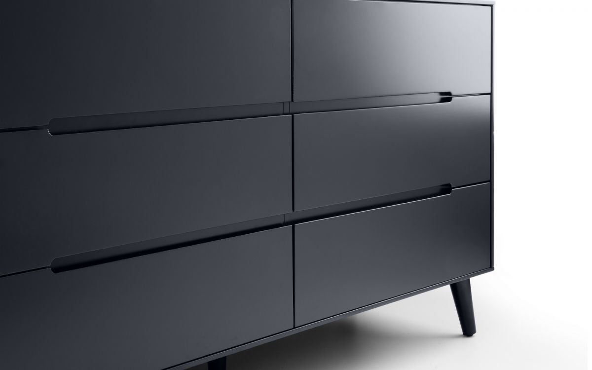 Julian Bowen Alicia Anthracite 6 Drawer Wide Chest