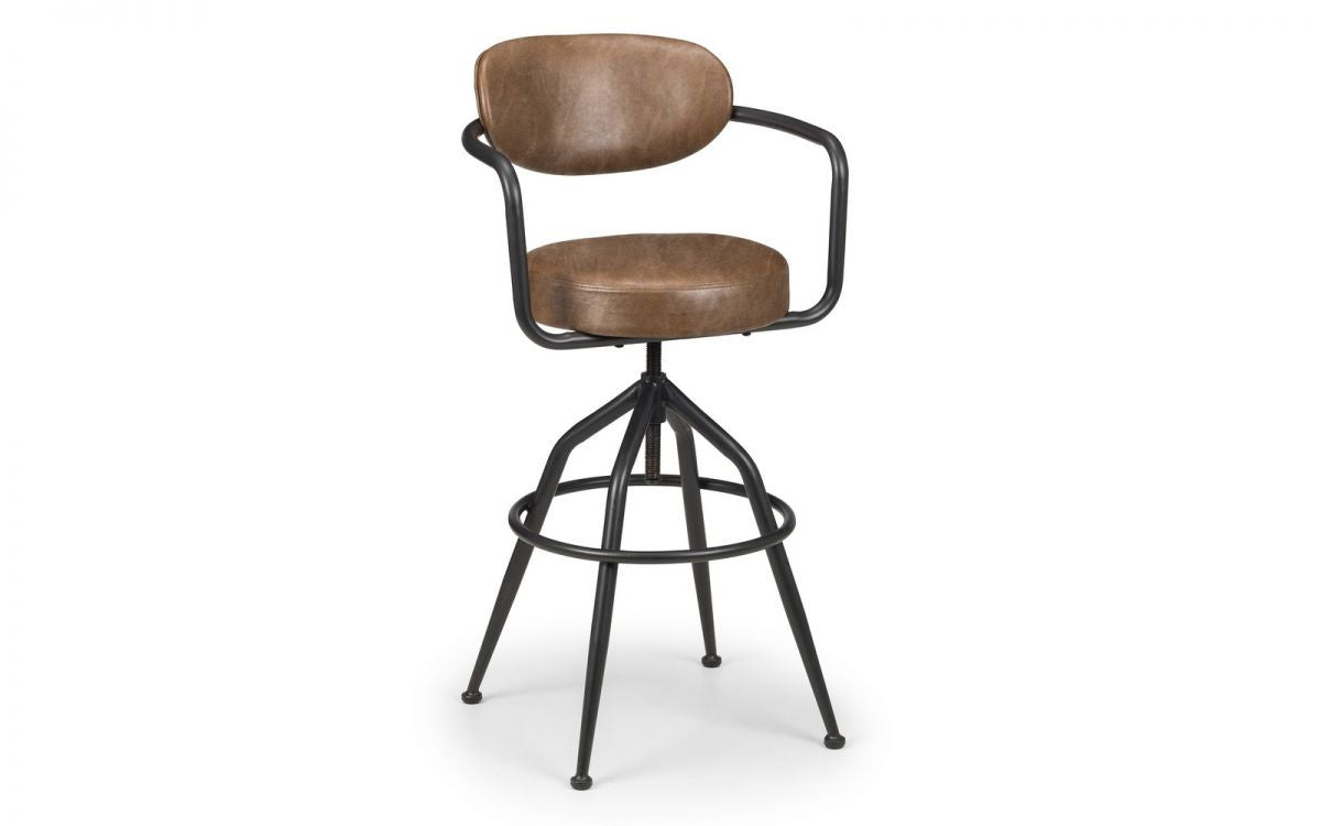 Julian Bowen Barbican Brown Faux Leather Barstool