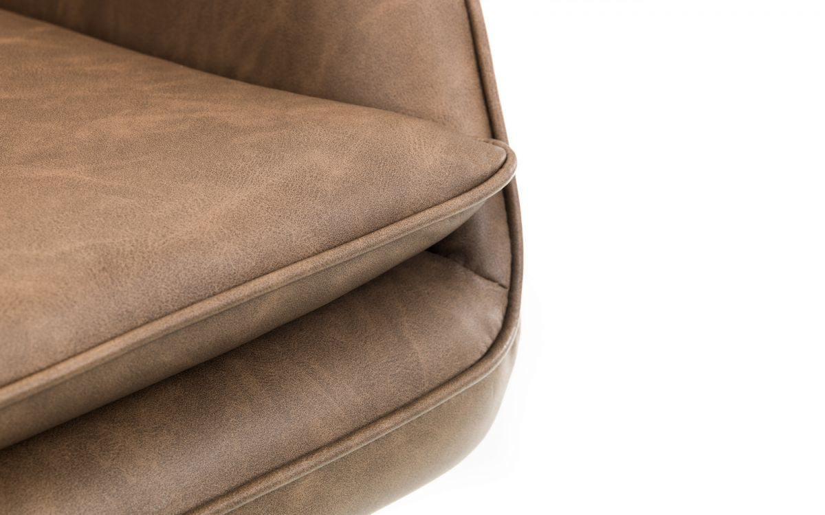 Julian Bowen Bowery Brown Faux Leather Swivel Chair