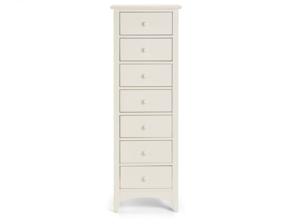 Julian Bowen Cameo White 7 Drawer Tall Chest