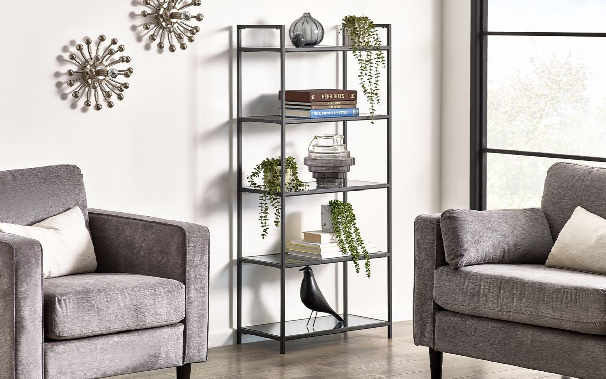 Julian Bowen Chicago Smoked Glass Tall Bookcase