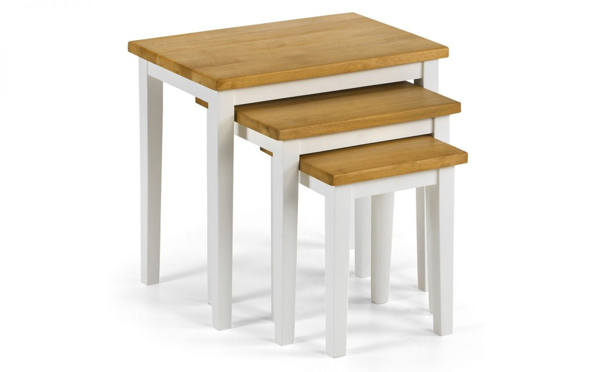 Julian Bowen Cleo White / Natural Oak Nest Of Tables