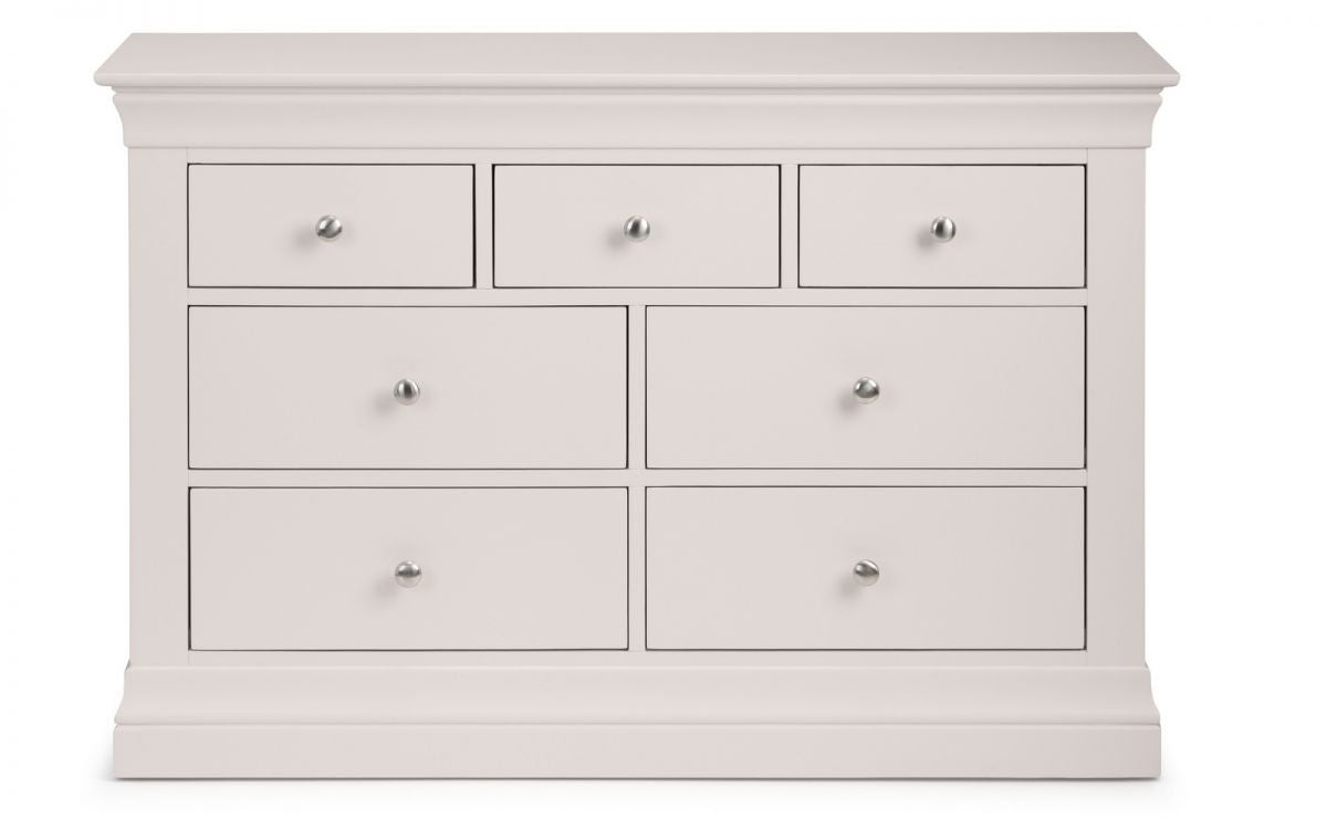 Julian Bowen Clermont Light Grey Wooden 4+3 Drawer Chest