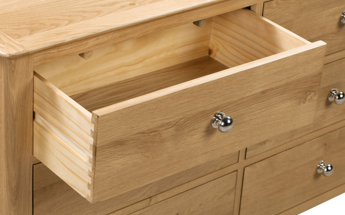 Julian Bowen Cotswold Solid Oak 6 Drawer Wide Chest