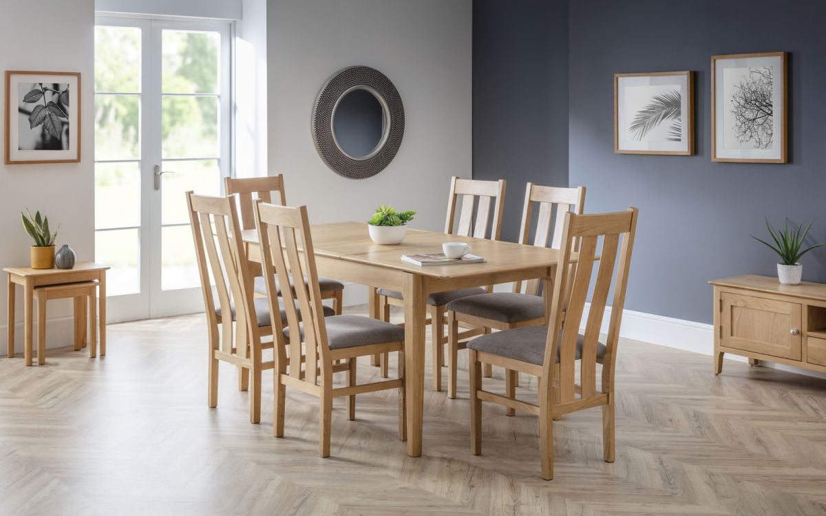2 x Julian Bowen Cotswold Solid Oak Dining Chairs