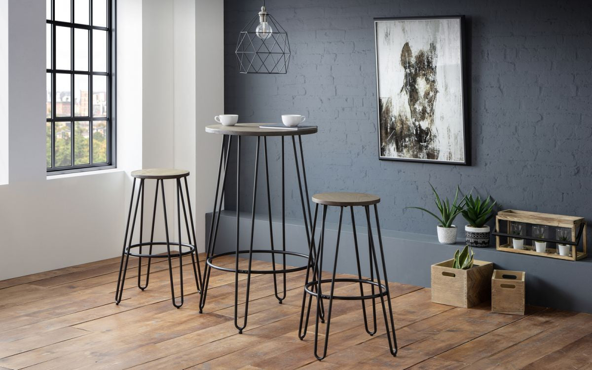 Julian Bowen Dalston Black Metal Round Bar Stool