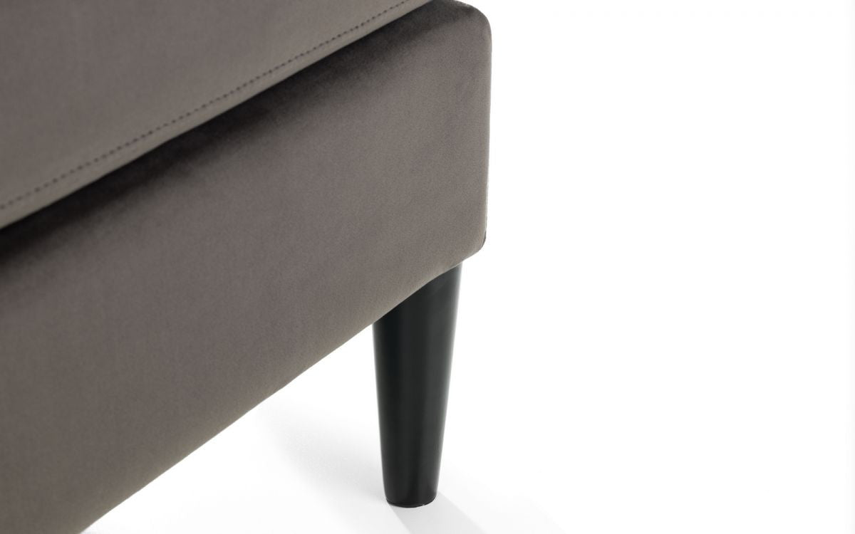 Julian Bowen Hayward Grey Velvet Ottoman