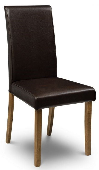 2 x Julian Bowen Hudson Brown Faux Leather Dining Chair