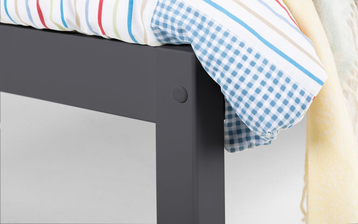 Julian Bowen Luna Anthracite 4ft6 Double Solid Pine Bed