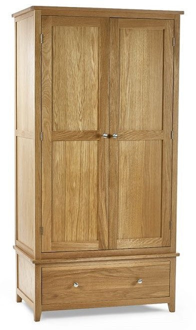 Julian Bowen Mallory Oak Combination 2 Door 1 Drawer Wardrobe