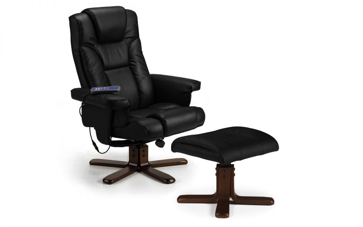 Julian Bowen Malmo Black Recline Massage Chair