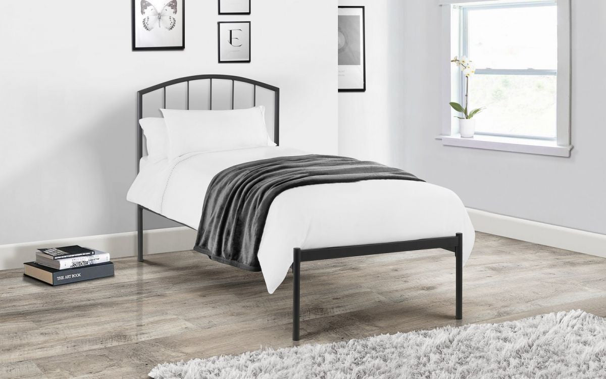 Julian Bowen Onyx Grey Satin Anthracite 3ft Single Bed