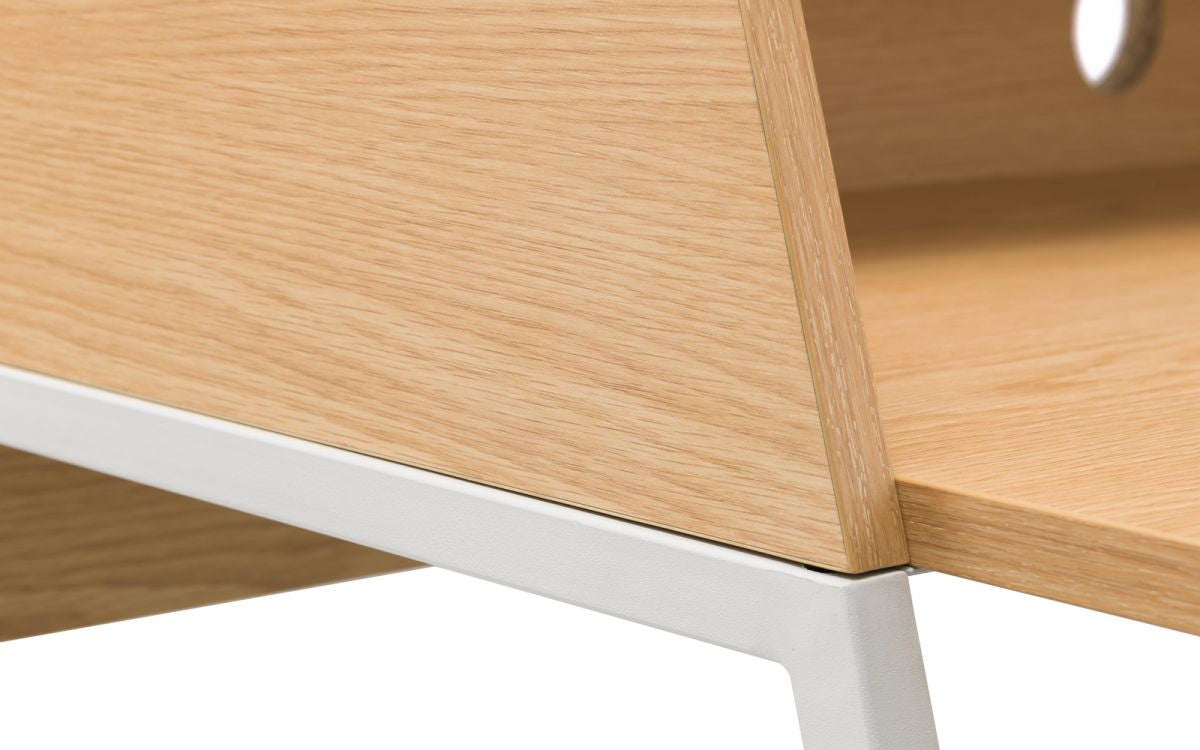 120cm standing computer desk with oak finish