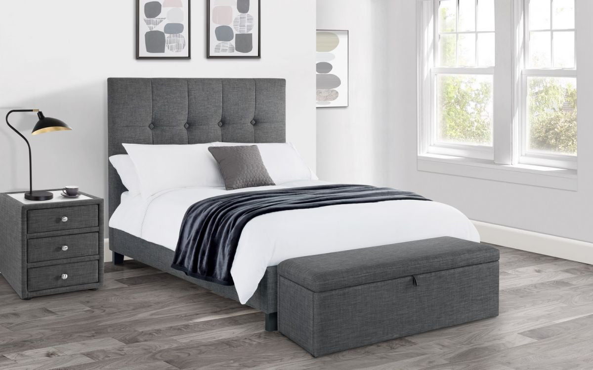 Julian Bowen Sorrento Slate Grey Linen Blanket Box