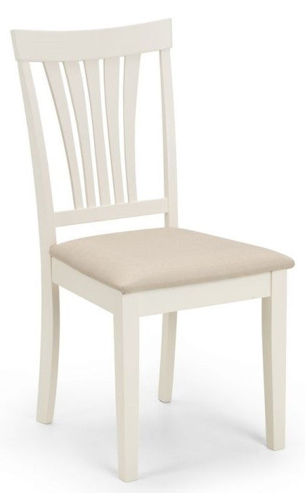 2 x Julian Bowen Stanford Ivory Wooden Dining Chairs