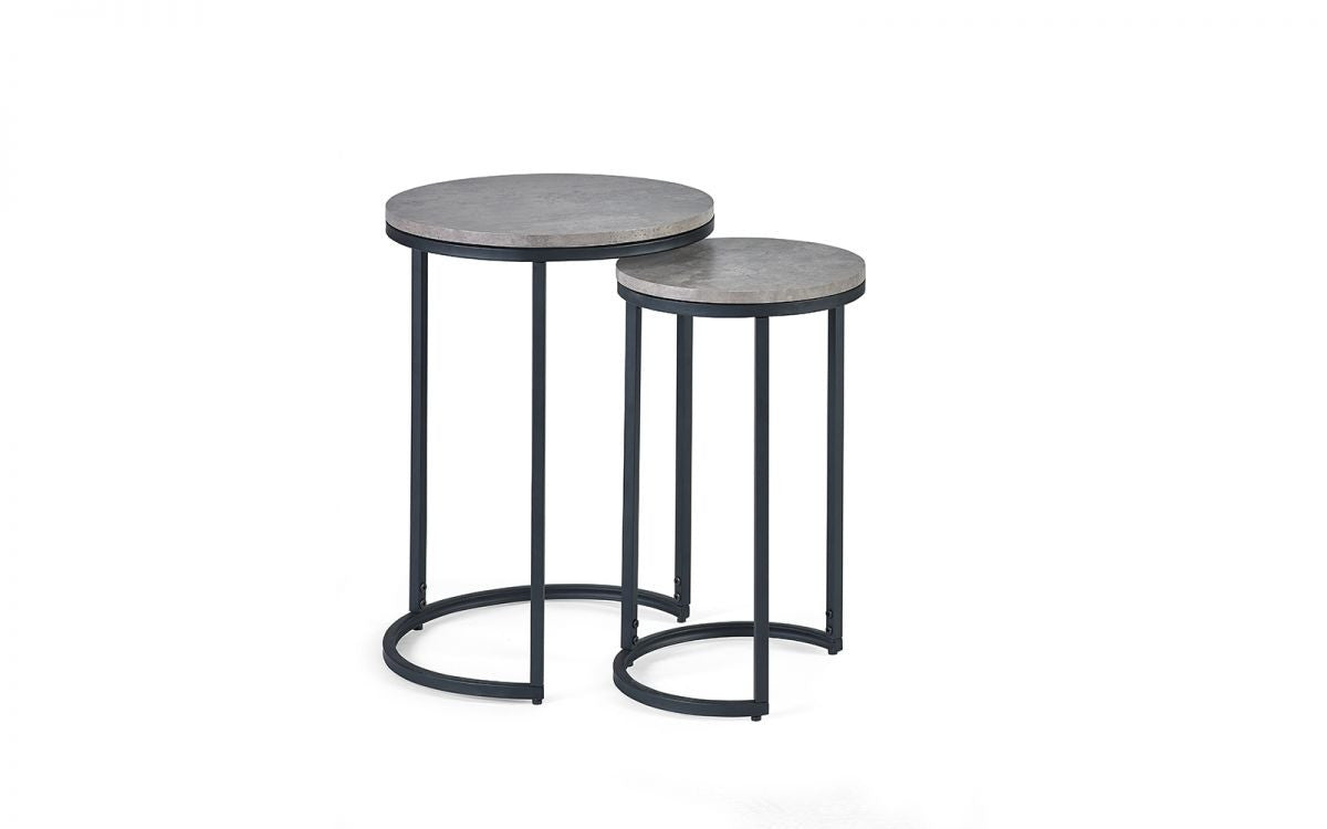 Julian Bowen Black Concrete Effect Nesting Side Tables