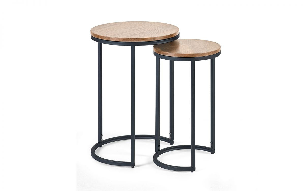 Julian Bowen Tribeca Sonoma Oak Round Nesting Side Tables