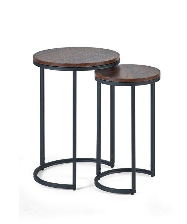 Julian Bowen Tribeca Walnut Round Nesting Side Tables