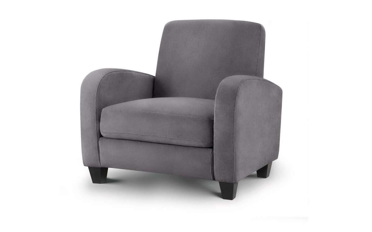 Julian Bowen Vivo Dusk Grey Chenille Fabric Armchair
