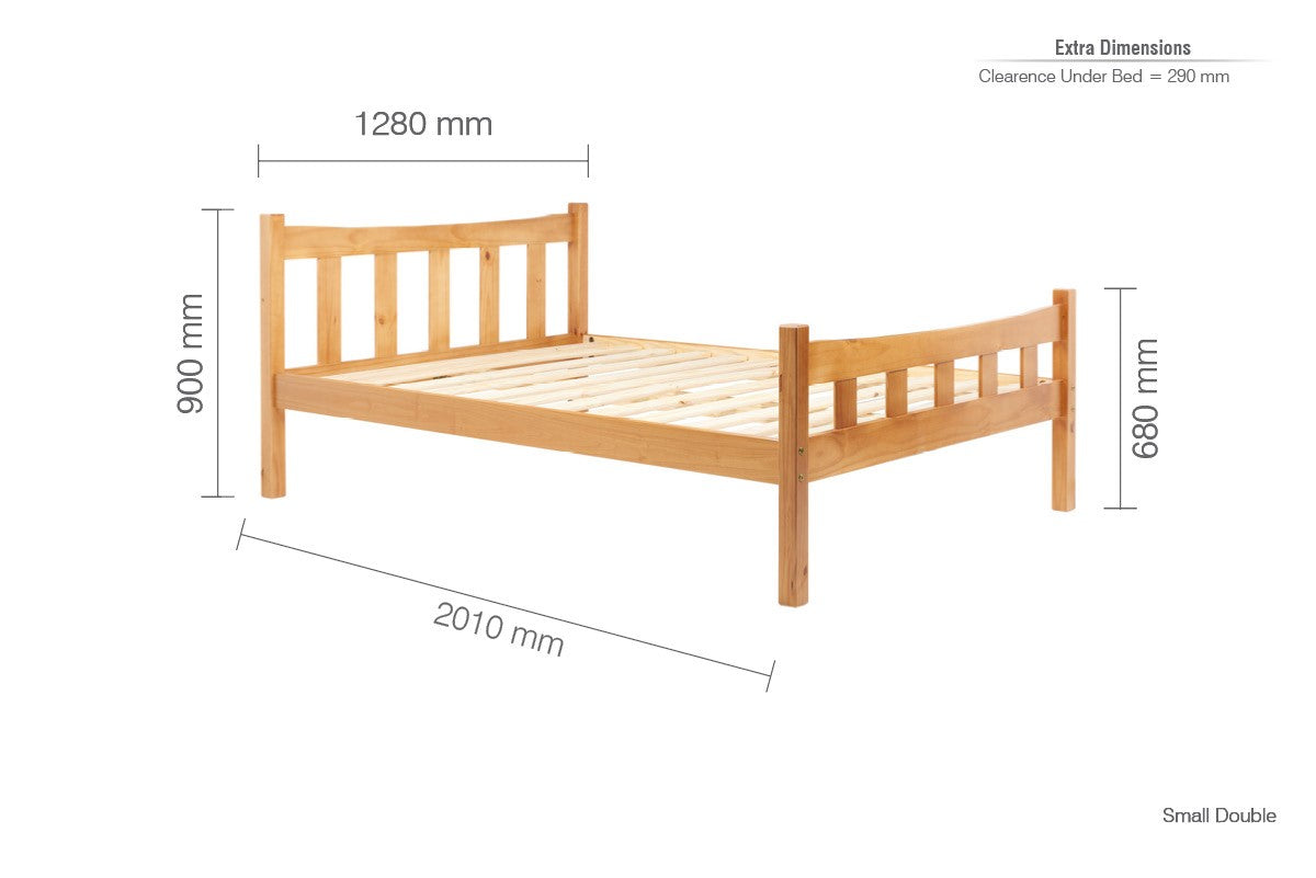 Birlea Miami 4ft Small Double Brown Pine Bed Frame
