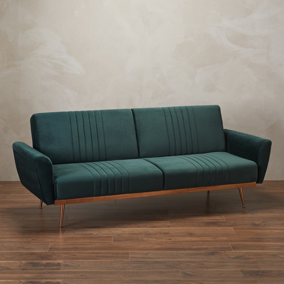 LPD Nico Green Velvet Sofa Bed