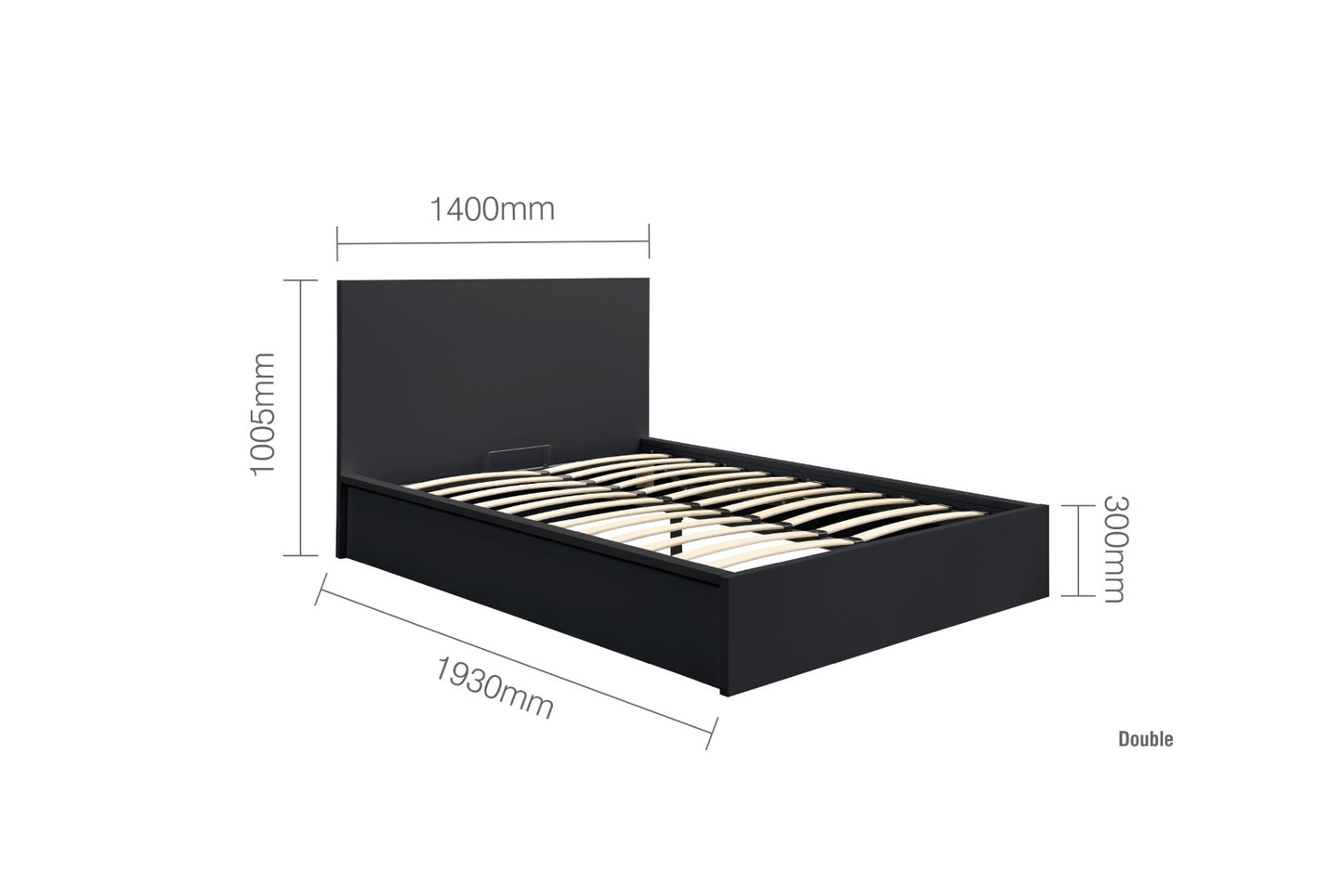 Birlea Oslo 4ft6 Double Black Wooden Bed Frame
